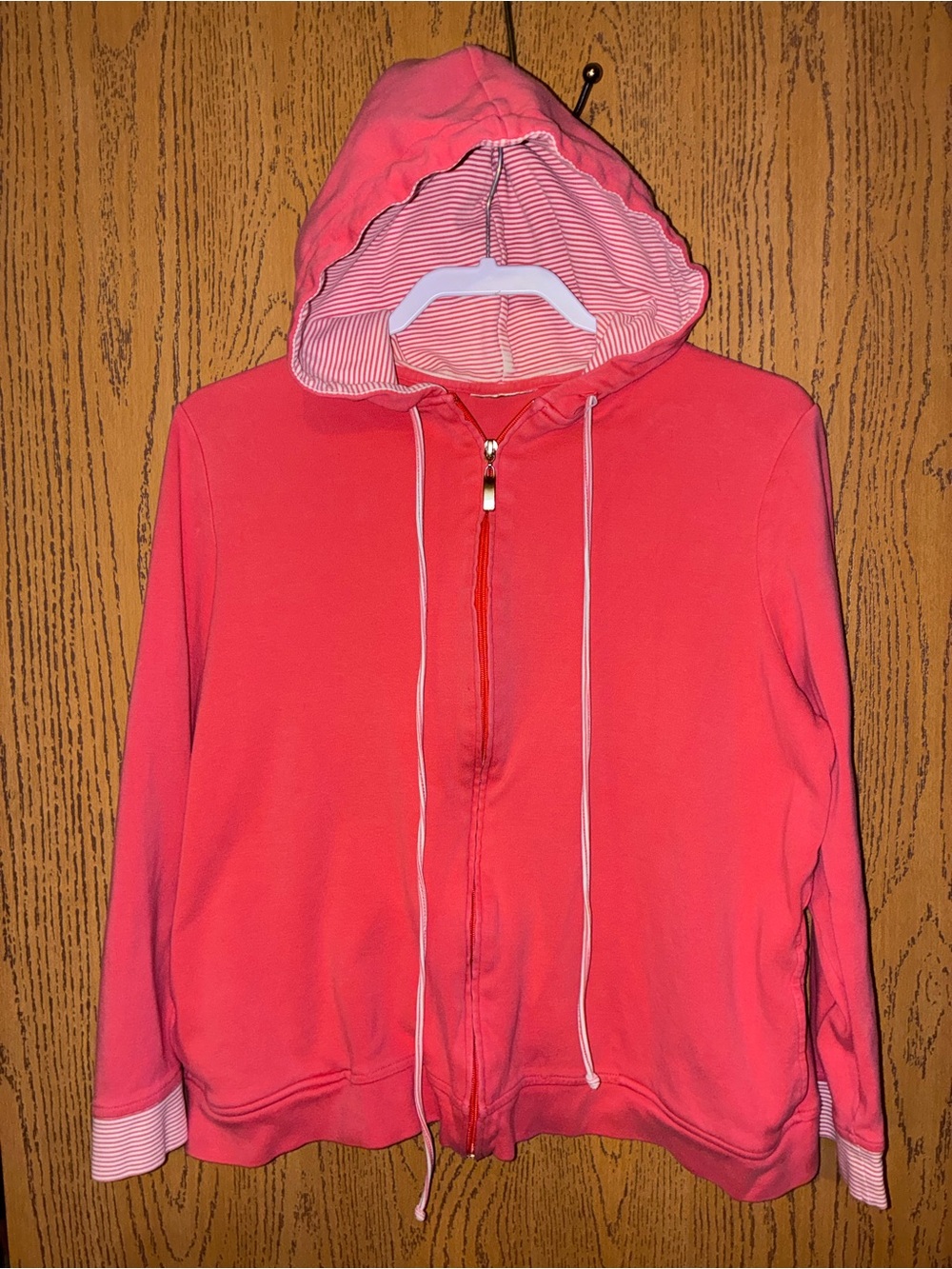HOODED ZIP SWEATSHIRT PINK SZ M